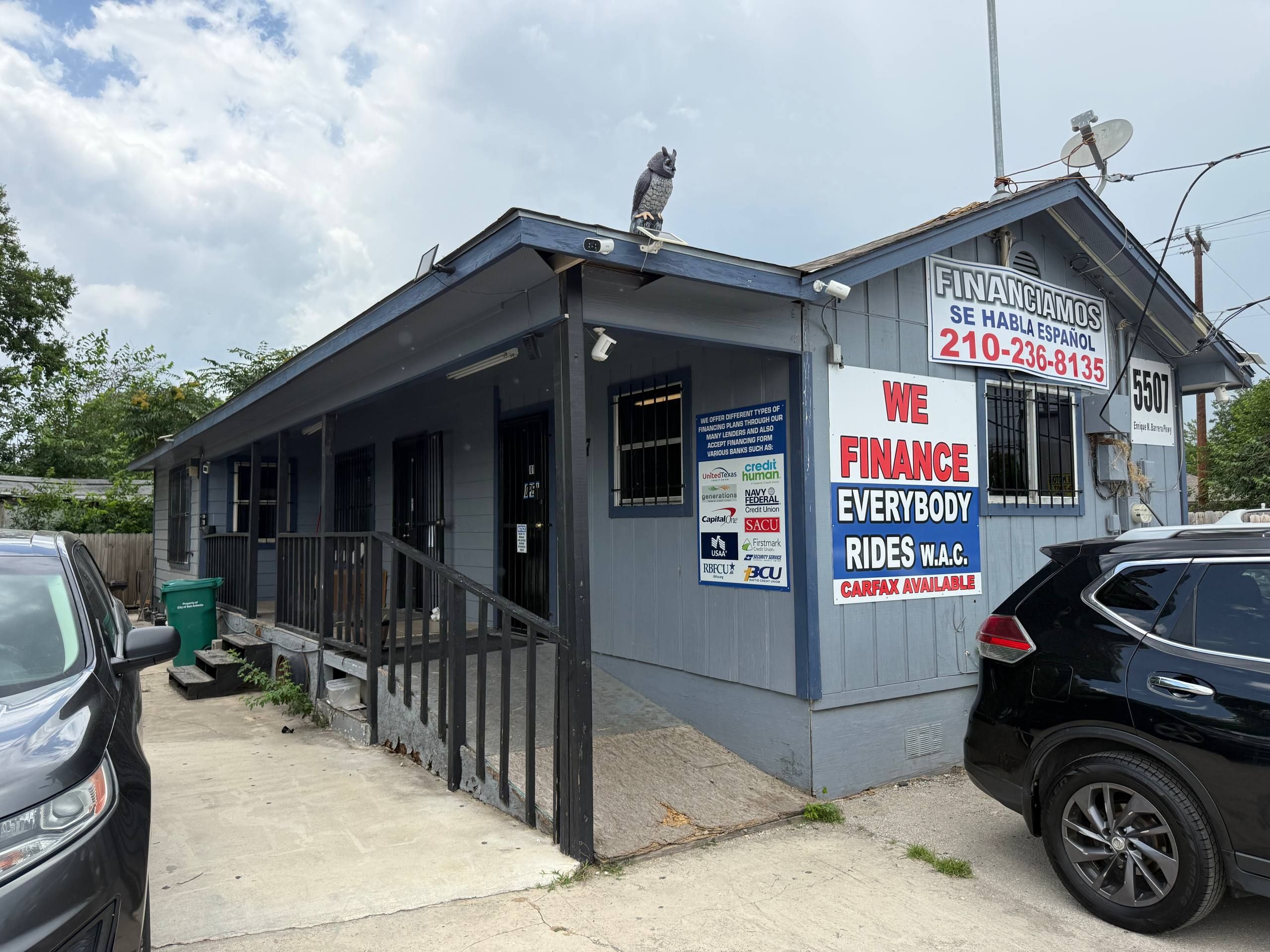 The Aleman Auto Sales building on Old Highway 90 West.